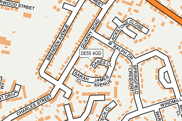 DE55 4GD map - OS OpenMap – Local (Ordnance Survey)