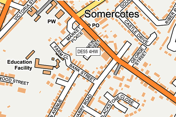 DE55 4HW map - OS OpenMap – Local (Ordnance Survey)