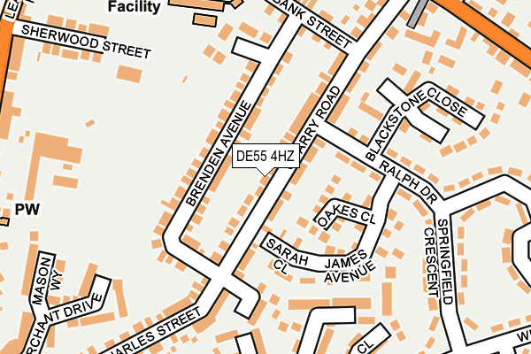 DE55 4HZ map - OS OpenMap – Local (Ordnance Survey)