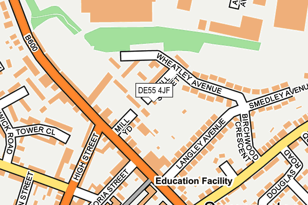 DE55 4JF map - OS OpenMap – Local (Ordnance Survey)