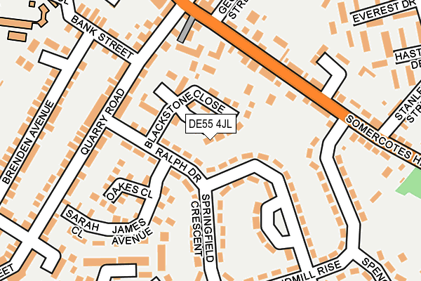 DE55 4JL map - OS OpenMap – Local (Ordnance Survey)