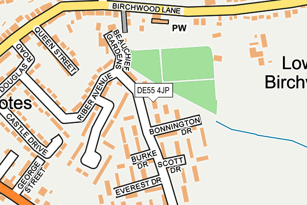 DE55 4JP map - OS OpenMap – Local (Ordnance Survey)