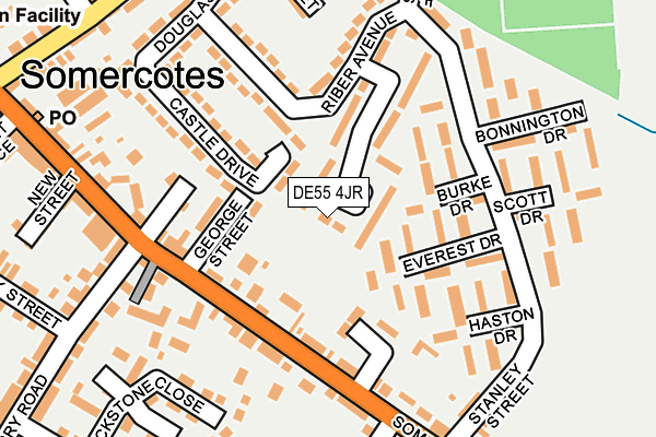 DE55 4JR map - OS OpenMap – Local (Ordnance Survey)