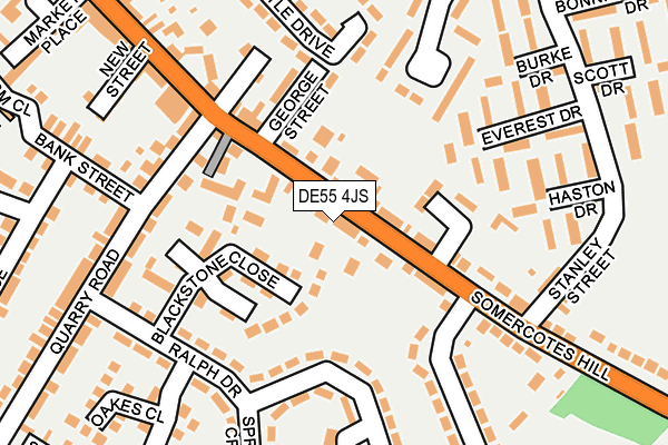 DE55 4JS map - OS OpenMap – Local (Ordnance Survey)