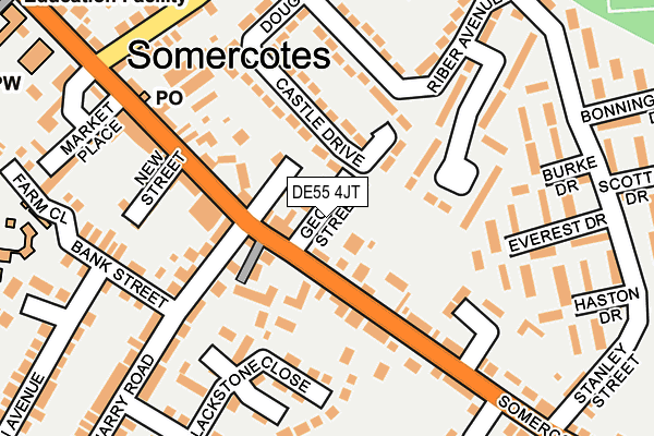 DE55 4JT map - OS OpenMap – Local (Ordnance Survey)