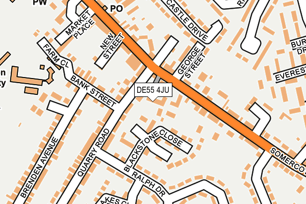 DE55 4JU map - OS OpenMap – Local (Ordnance Survey)