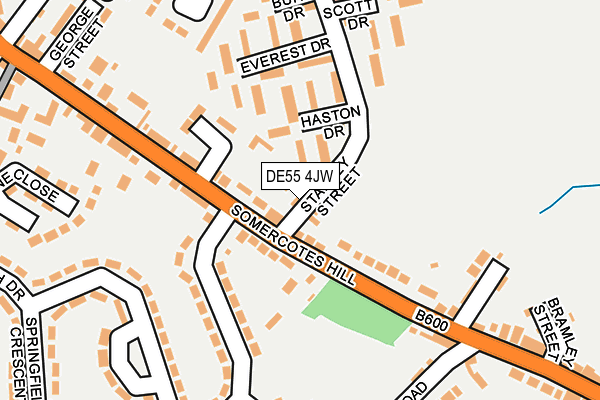 DE55 4JW map - OS OpenMap – Local (Ordnance Survey)