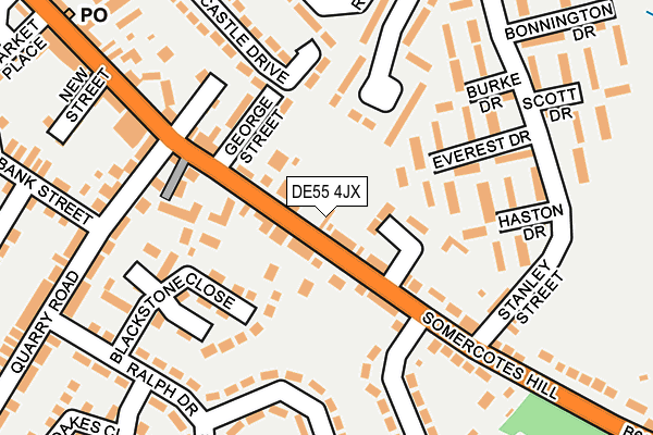 DE55 4JX map - OS OpenMap – Local (Ordnance Survey)