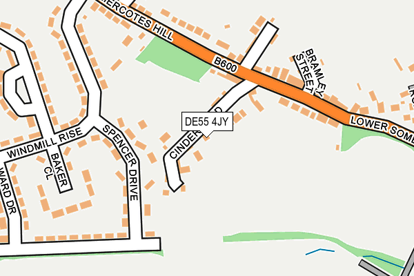 DE55 4JY map - OS OpenMap – Local (Ordnance Survey)
