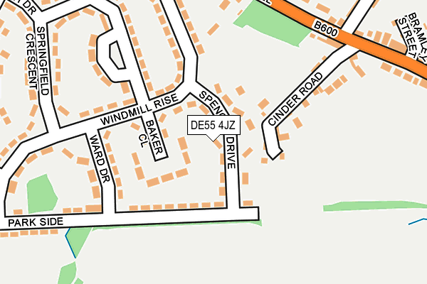 DE55 4JZ map - OS OpenMap – Local (Ordnance Survey)