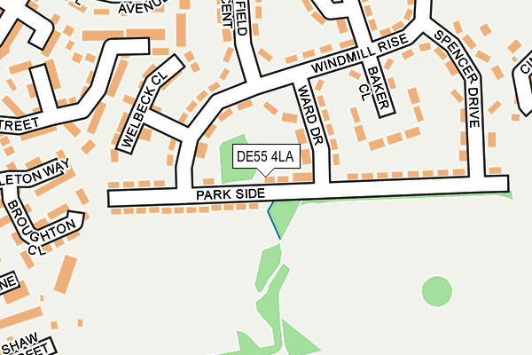 DE55 4LA map - OS OpenMap – Local (Ordnance Survey)