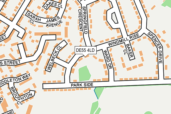 DE55 4LD map - OS OpenMap – Local (Ordnance Survey)