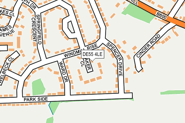 DE55 4LE map - OS OpenMap – Local (Ordnance Survey)