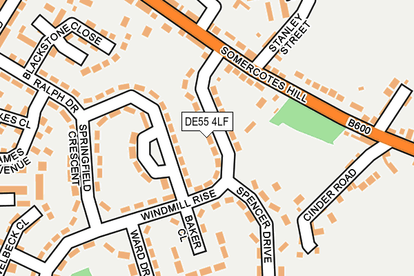 DE55 4LF map - OS OpenMap – Local (Ordnance Survey)
