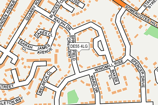 DE55 4LG map - OS OpenMap – Local (Ordnance Survey)