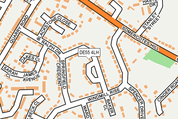DE55 4LH map - OS OpenMap – Local (Ordnance Survey)