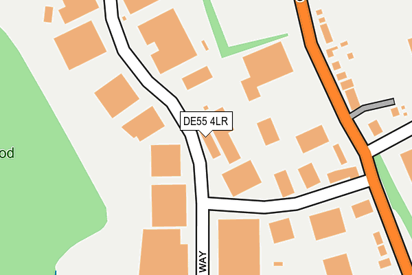DE55 4LR map - OS OpenMap – Local (Ordnance Survey)