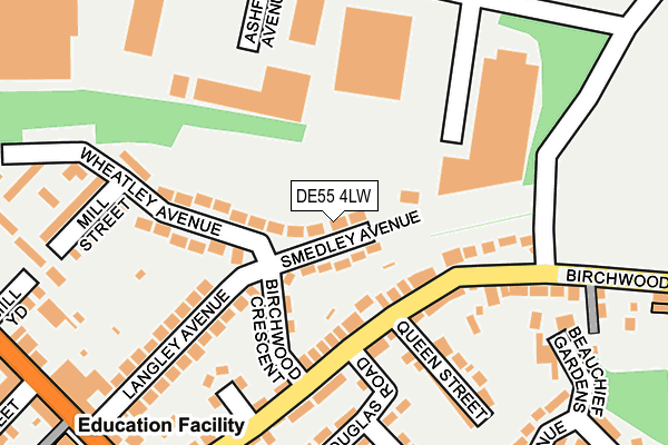 DE55 4LW map - OS OpenMap – Local (Ordnance Survey)