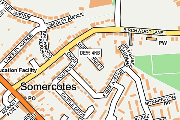 DE55 4NB map - OS OpenMap – Local (Ordnance Survey)