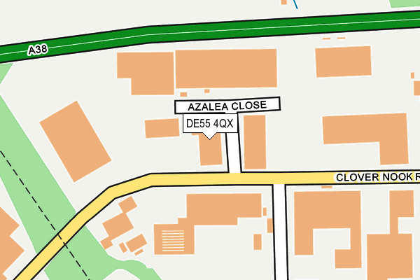 DE55 4QX map - OS OpenMap – Local (Ordnance Survey)