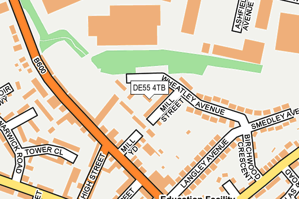 DE55 4TB map - OS OpenMap – Local (Ordnance Survey)