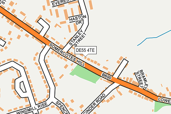 DE55 4TE map - OS OpenMap – Local (Ordnance Survey)