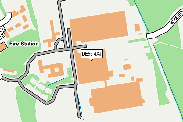 DE55 4XJ map - OS OpenMap – Local (Ordnance Survey)