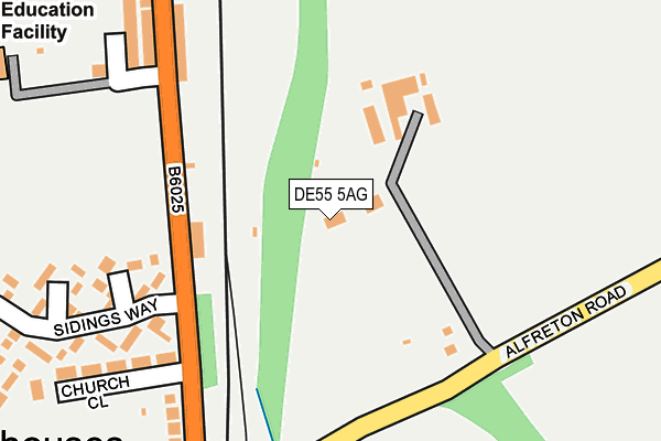 DE55 5AG map - OS OpenMap – Local (Ordnance Survey)