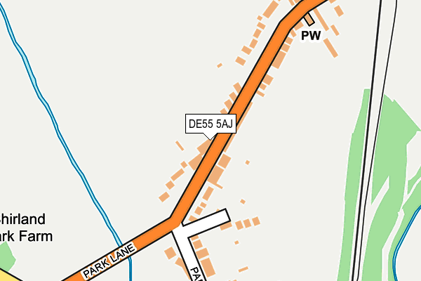 DE55 5AJ map - OS OpenMap – Local (Ordnance Survey)
