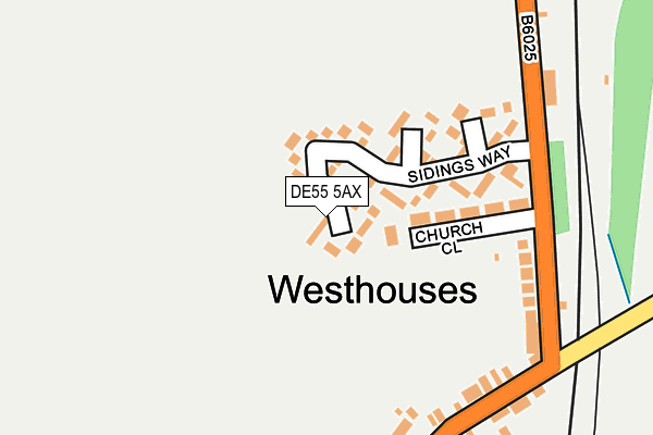 DE55 5AX map - OS OpenMap – Local (Ordnance Survey)