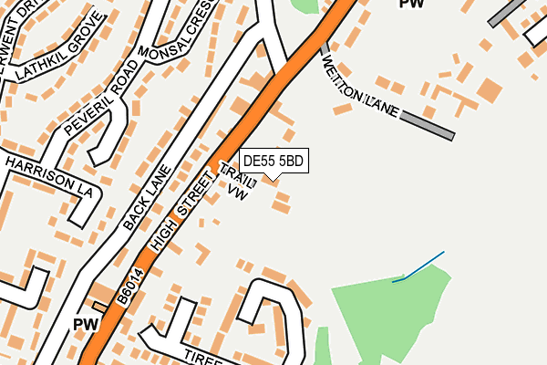 DE55 5BD map - OS OpenMap – Local (Ordnance Survey)