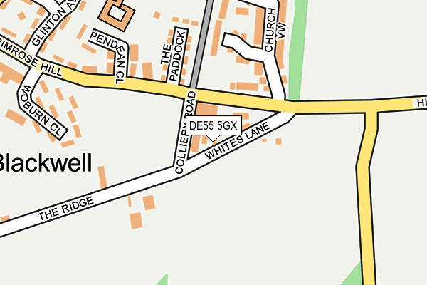 DE55 5GX map - OS OpenMap – Local (Ordnance Survey)