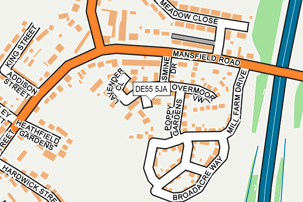 DE55 5JA map - OS OpenMap – Local (Ordnance Survey)