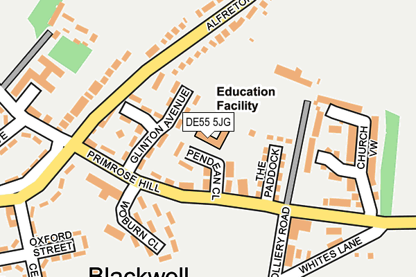 DE55 5JG map - OS OpenMap – Local (Ordnance Survey)