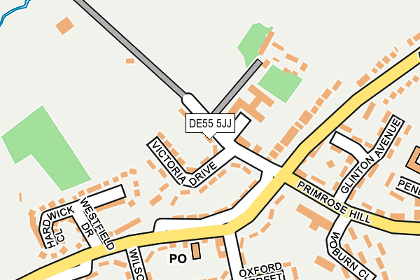 DE55 5JJ map - OS OpenMap – Local (Ordnance Survey)