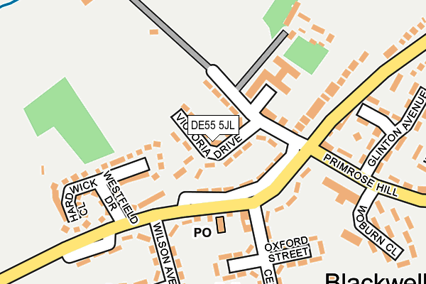 DE55 5JL map - OS OpenMap – Local (Ordnance Survey)
