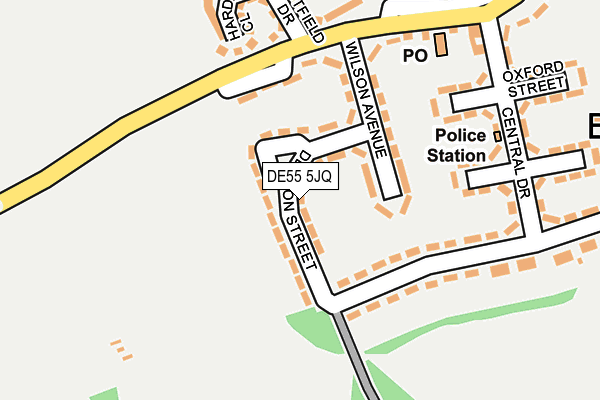 DE55 5JQ map - OS OpenMap – Local (Ordnance Survey)