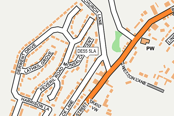 DE55 5LA map - OS OpenMap – Local (Ordnance Survey)