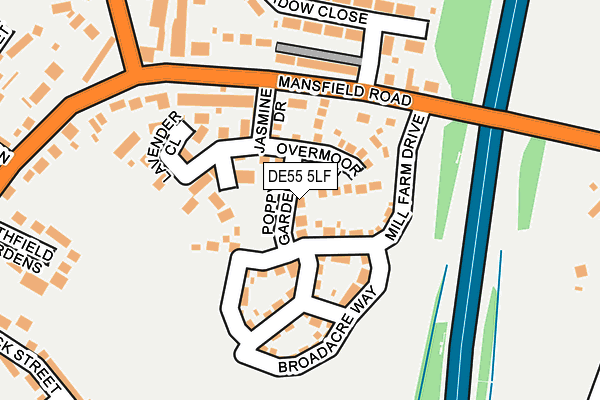 DE55 5LF map - OS OpenMap – Local (Ordnance Survey)