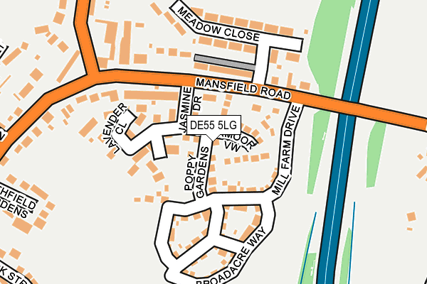 DE55 5LG map - OS OpenMap – Local (Ordnance Survey)