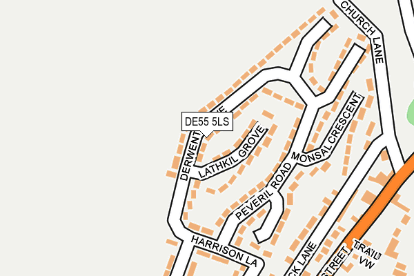 DE55 5LS map - OS OpenMap – Local (Ordnance Survey)