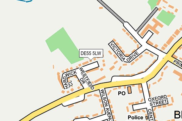 DE55 5LW map - OS OpenMap – Local (Ordnance Survey)