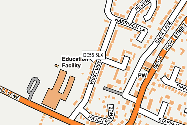 DE55 5LX map - OS OpenMap – Local (Ordnance Survey)