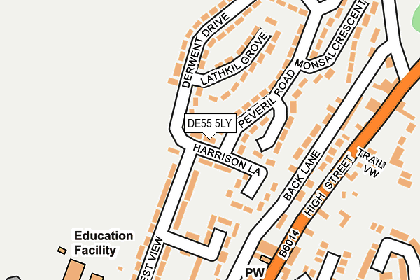 DE55 5LY map - OS OpenMap – Local (Ordnance Survey)