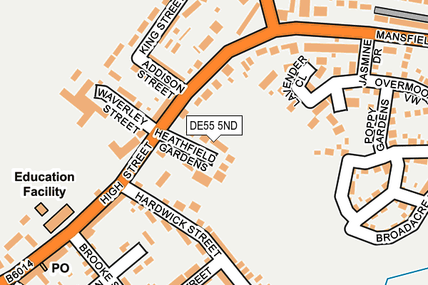DE55 5ND map - OS OpenMap – Local (Ordnance Survey)