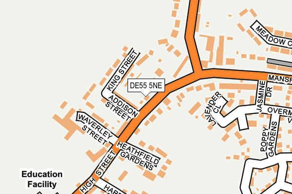 DE55 5NE map - OS OpenMap – Local (Ordnance Survey)