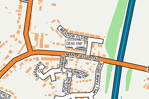 DE55 5NF map - OS OpenMap – Local (Ordnance Survey)