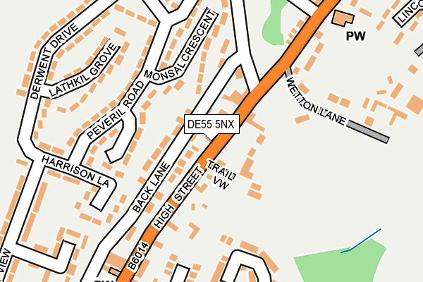 DE55 5NX map - OS OpenMap – Local (Ordnance Survey)