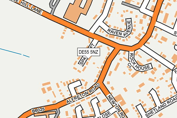 DE55 5NZ map - OS OpenMap – Local (Ordnance Survey)