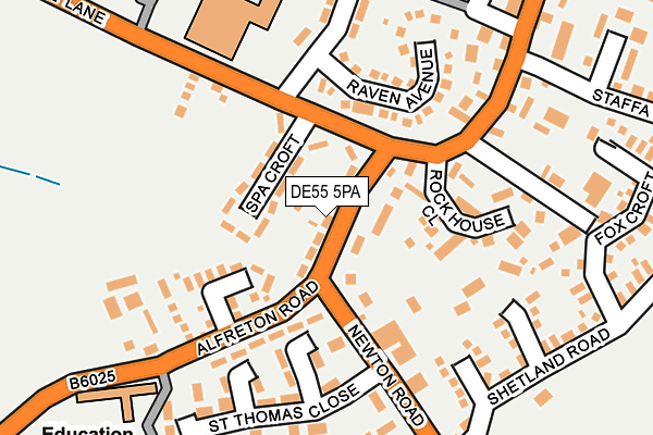 DE55 5PA map - OS OpenMap – Local (Ordnance Survey)